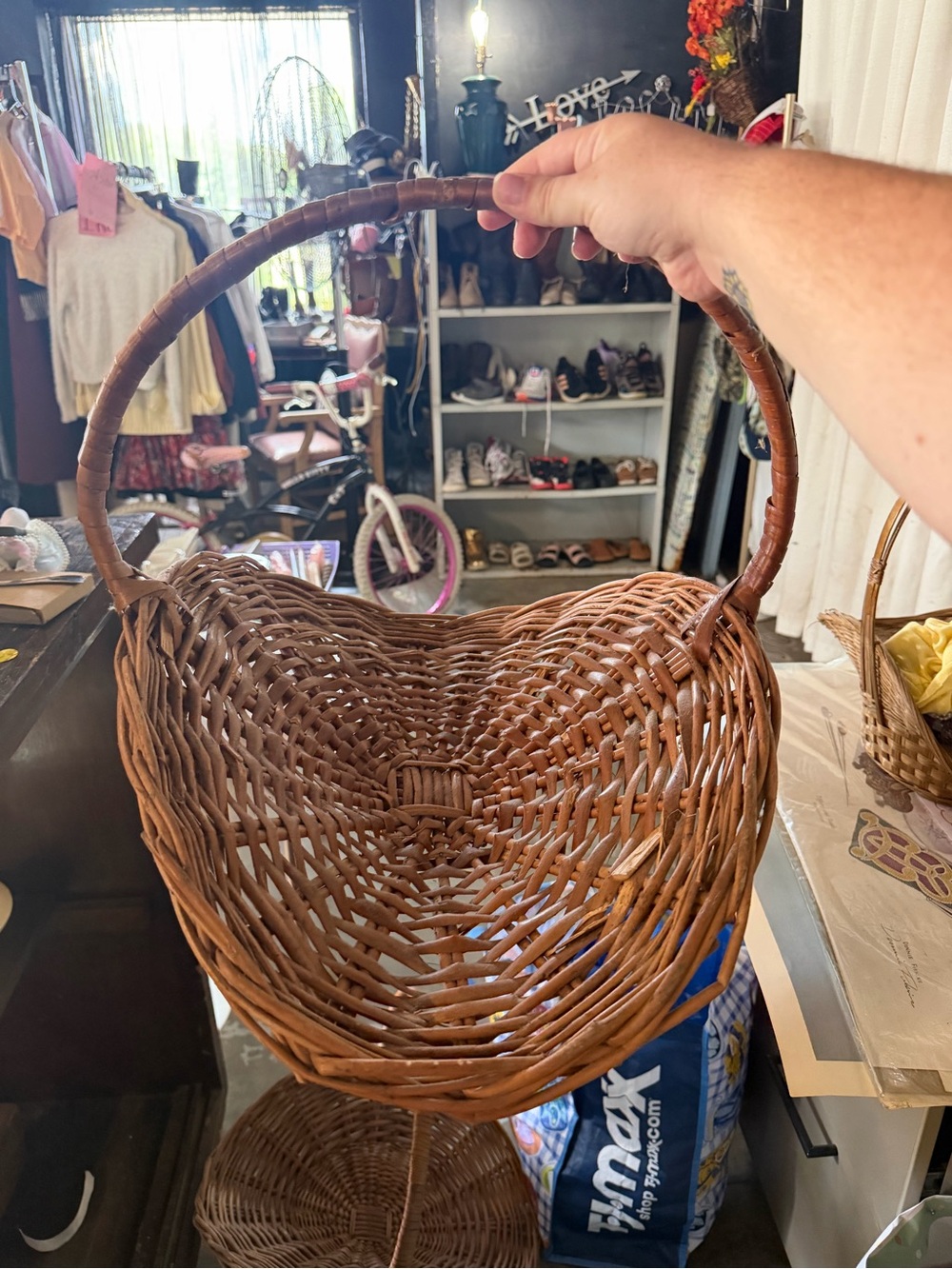 Vintage wicker garden gathering basket